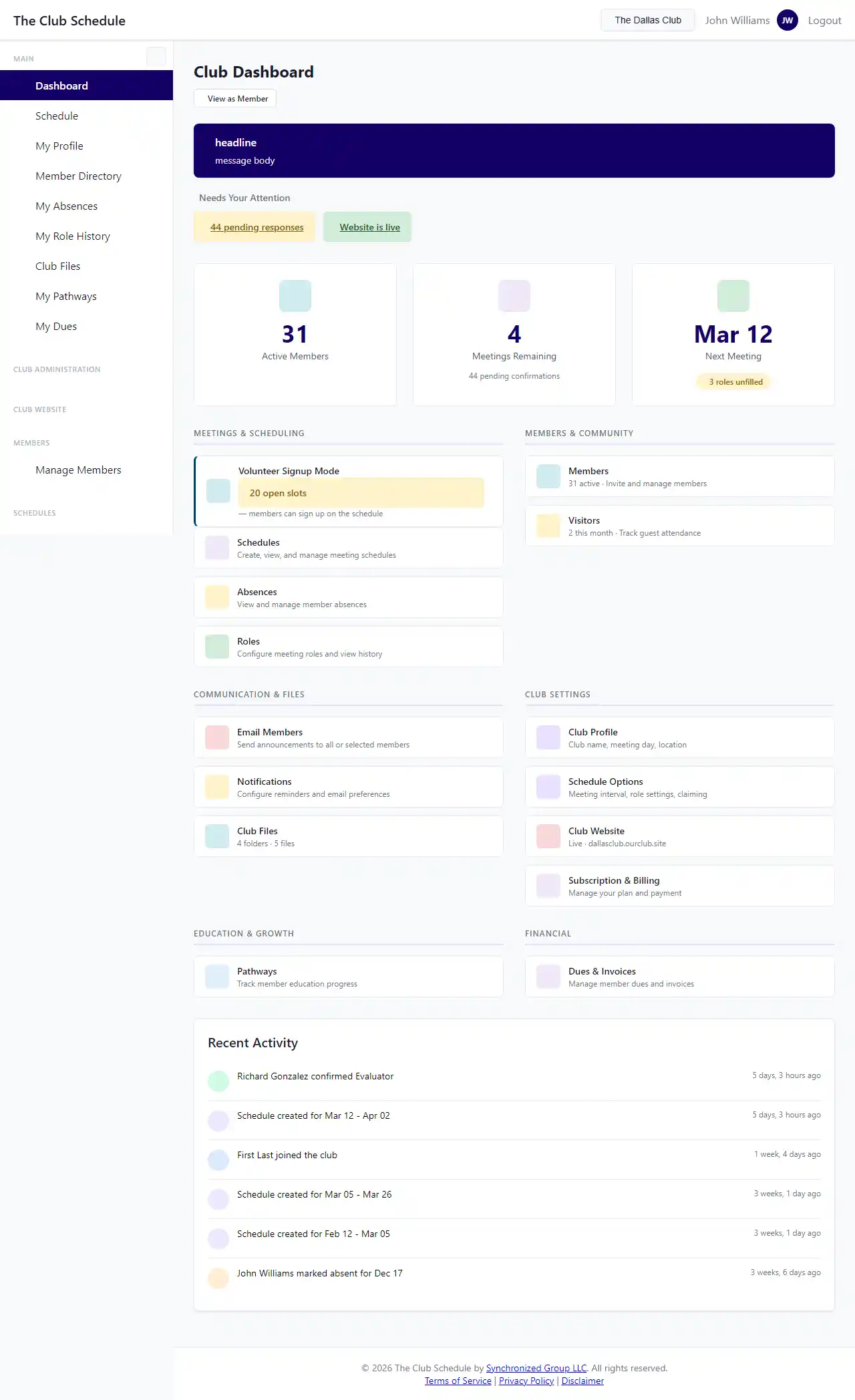 Dashboard navigation