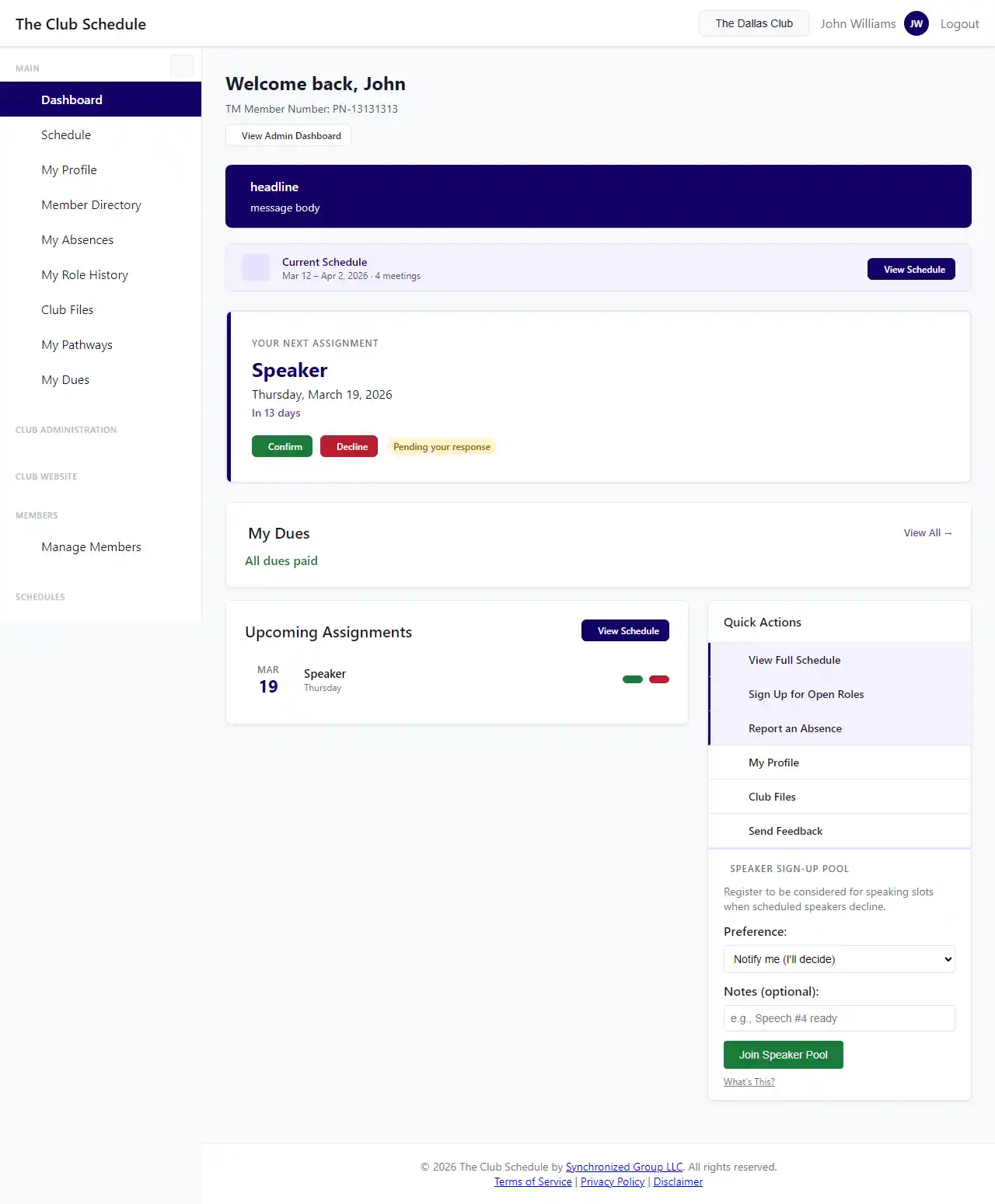 Upcoming Assignments